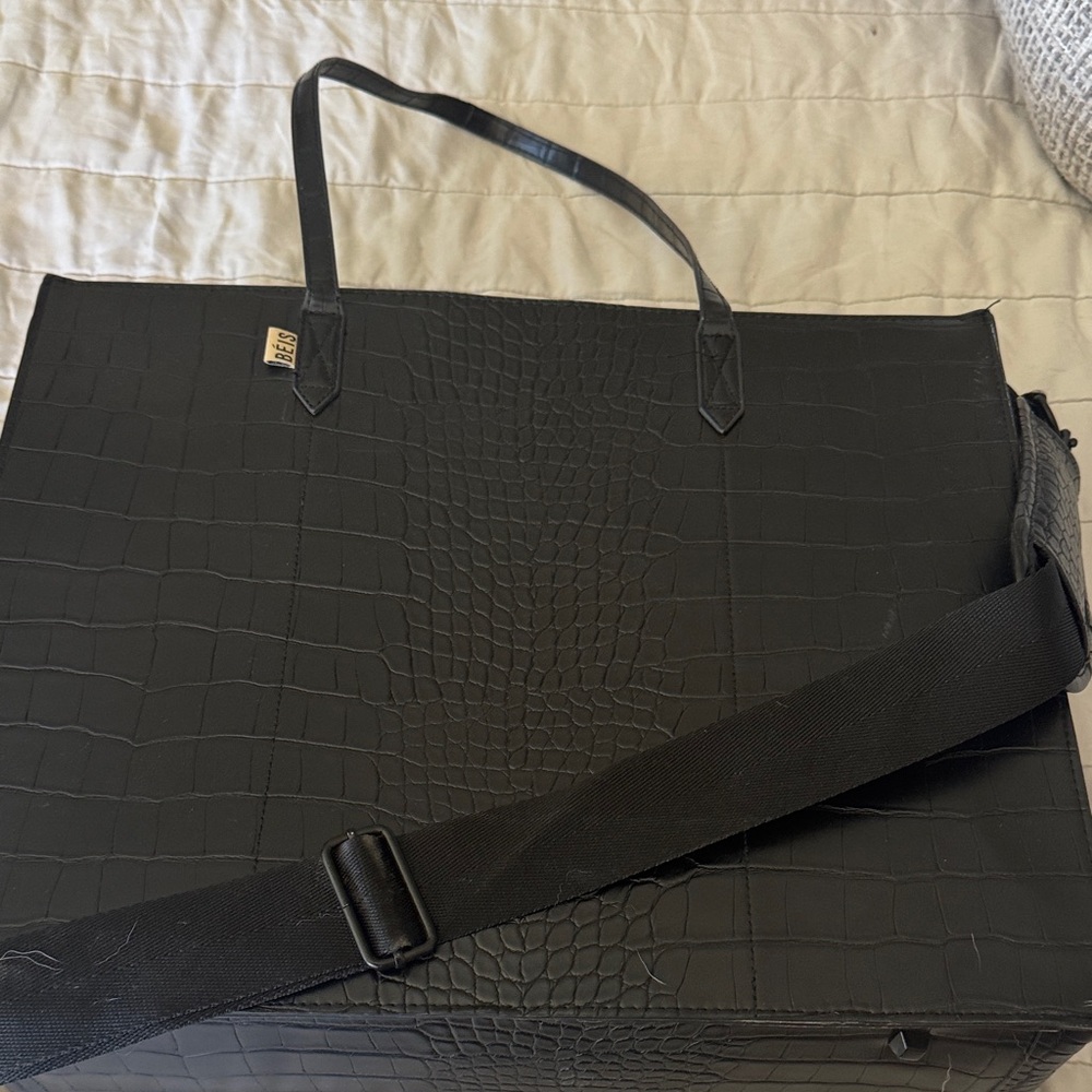 BEIS - The Large Work Tote in Black Croc